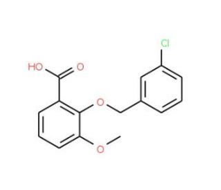 2-[(3-Chlorobenzyl)oxy]-3-methoxybenzoic acid - chemical structure image