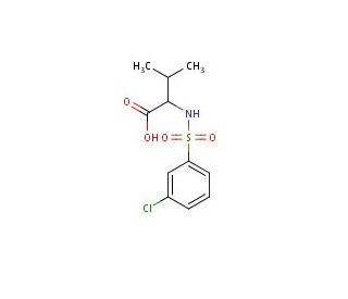 2-{[(3-chlorophenyl)sulfonyl]amino}-3-methylbutanoic acid - chemical structure image