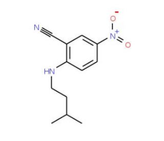 2-[(3-Methylbutyl)amino]-5-nitrobenzonitrile - chemical structure image
