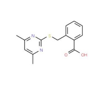 2-{[(4,6-dimethylpyrimidin-2-yl)thio]methyl}benzoic acid - chemical structure image