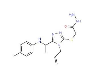 2-[(4-Allyl-5-{1-[(4-methylphenyl)amino]ethyl}-4H-1,2,4-triazol-3-yl)thio]acetohydrazide - chemical structure image