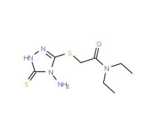 2-[(4-amino-5-mercapto-4H-1,2,4-triazol-3-yl)thio]-N,N-diethylacetamide - chemical structure image