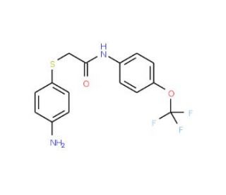 2-[(4-Aminophenyl)sulfanyl]-N-[4-(trifluoromethoxy)phenyl]acetamide - chemical structure image