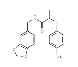 2-[(4-Aminophenyl)thio]-N-(1,3-benzodioxol-5-ylmethyl)propanamide - chemical structure image