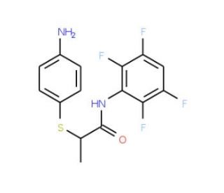 2-[(4-Aminophenyl)thio]-N-(2,3,5,6-tetrafluorophenyl)propanamide - chemical structure image