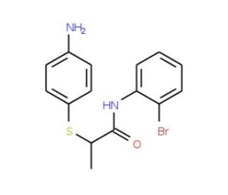 2-[(4-Aminophenyl)thio]-N-(2-bromophenyl)-propanamide - chemical structure image