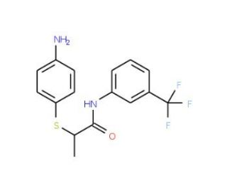 2-[(4-Aminophenyl)thio]-N-[3-(trifluoromethyl)-phenyl]propanamide - chemical structure image