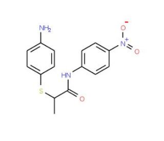 2-[(4-Aminophenyl)thio]-N-(4-nitrophenyl)-propanamide - chemical structure image