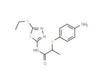 2-[(4-Aminophenyl)thio]-N-[5-(ethylthio)-1,3,4-thiadiazol-2-yl]propanamide - chemical structure image