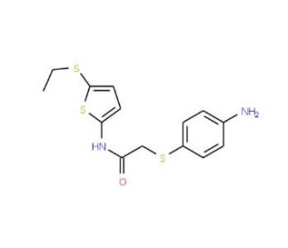 2-[(4-Aminophenyl)thio]-N-[5-(ethylthio)-2-thienyl]acetamide - chemical structure image