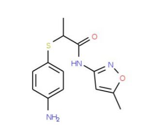 2-[(4-Aminophenyl)thio]-N-(5-methylisoxazol-3-yl)-propanamide - chemical structure image