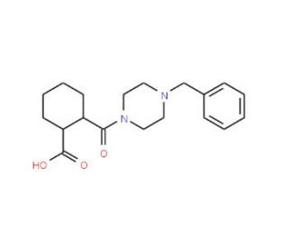 2-[(4-Benzyl-1-piperazinyl)carbonyl]-cyclohexanecarboxylic acid - chemical structure image