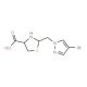 2-[(4-Bromo-1H-pyrazol-1-yl)methyl]-1,3-thiazolidine-4-carboxylic acid - chemical structure image