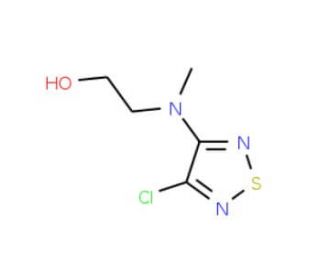2-[(4-Chloro-1,2,5-thiadiazol-3-yl)(methyl)amino]-ethanol (CAS 877802-01-2) - chemical structure image