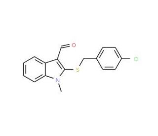 2-[(4-Chlorobenzyl)sulfanyl]-1-methyl-1H-indole-3-carbaldehyde - chemical structure image