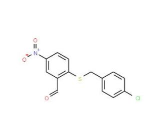 2-[(4-Chlorobenzyl)sulfanyl]-5-nitrobenzenecarbaldehyde - chemical structure image