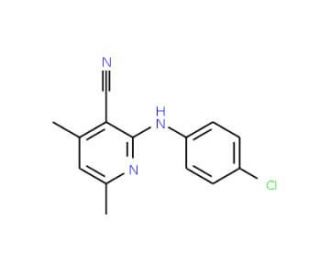 2-[(4-chlorophenyl)amino]-4,6-dimethylnicotinonitrile - chemical structure image