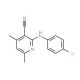 2-[(4-chlorophenyl)amino]-4,6-dimethylnicotinonitrile - chemical structure image