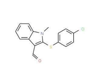 2-[(4-Chlorophenyl)sulfanyl]-1-methyl-1H-indole-3-carbaldehyde - chemical structure image