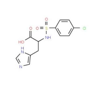 2-{[(4-chlorophenyl)sulfonyl]amino}-3-(1H-imidazol-4-yl)propanoic acid (CAS 1009325-19-2) - chemical structure image