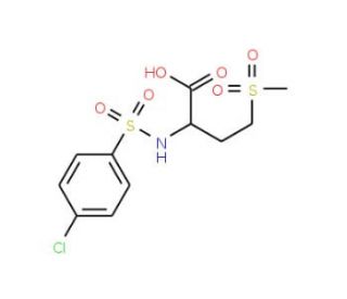 2-{[(4-chlorophenyl)sulfonyl]amino}-4-(methylsulfonyl)butanoic acid - chemical structure image