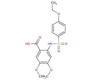 2-{[(4-ethoxyphenyl)sulfonyl]amino}-4,5-dimethoxybenzoic acid (CAS 764696-97-1) - chemical structure image
