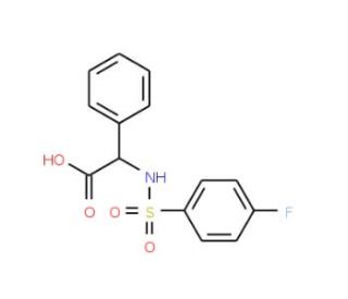 2-{[(4-Fluorophenyl)sulfonyl]amino}-2-phenylacetic acid (CAS 117309-49-6) - chemical structure image