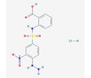 2-{[(4-hydrazino-3-nitrophenyl)sulfonyl]amino}benzoic acid hydrochloride - chemical structure image