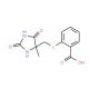 2-{[(4-methyl-2,5-dioxoimidazolidin-4-yl)methyl]thio}benzoic acid (CAS 956411-89-5) - chemical structure image