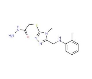 2-[(4-Methyl-5-{[(2-methylphenyl)amino]methyl}-4H-1,2,4-triazol-3-yl)thio]acetohydrazide - chemical structure image