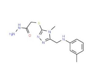 2-[(4-Methyl-5-{[(3-methylphenyl)amino]methyl}-4H-1,2,4-triazol-3-yl)thio]acetohydrazide - chemical structure image