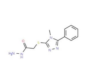 2-[(4-Methyl-5-phenyl-4H-1,2,4-triazol-3-yl)thio]-acetohydrazide - chemical structure image