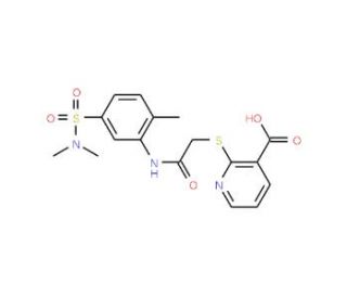 2-[(5-Dimethylsulfamoyl-2-methyl-phenylcarbamoyl)-methylsulfanyl]-nicotinic acid - chemical structure image