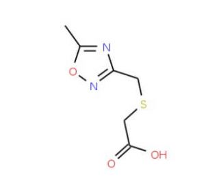 2-{[(5-methyl-1,2,4-oxadiazol-3-yl)methyl]sulfanyl}acetic acid - chemical structure image