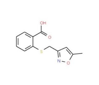 2-{[(5-methylisoxazol-3-yl)methyl]thio}benzoic acid - chemical structure image