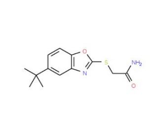 2-[(5-tert-Butyl-1,3-benzoxazol-2-yl)thio]-acetamide - chemical structure image