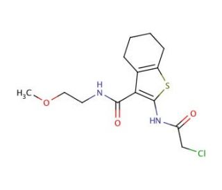 2-[(chloroacetyl)amino]-N-(2-methoxyethyl)-4,5,6,7-tetrahydro-1-benzothiophene-3-carboxamide - chemical structure image