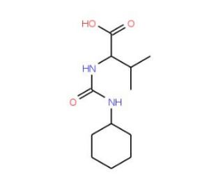 2-{[(cyclohexylamino)carbonyl]amino}-3-methylbutanoic acid - chemical structure image