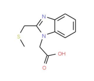 {2-[(methylthio)methyl]-1H-benzimidazol-1-yl}acetic acid - chemical structure image
