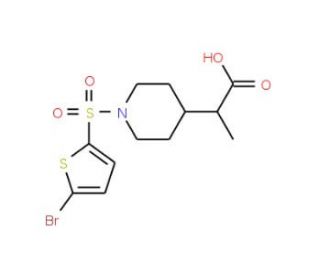 2-{1-[(5-Bromo-2-thienyl)sulfonyl]piperidin-4-yl}propanoic acid - chemical structure image