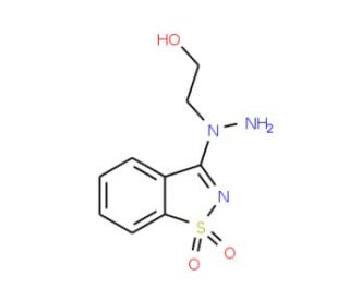 2-[1-(1,1-dioxido-1,2-benzisothiazol-3-yl)hydrazino]ethanol - chemical structure image
