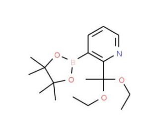 2-(1,1-Diethoxyethyl)pyridine-3-boronic acid pinacol ester (CAS 1073355-12-0) - chemical structure image