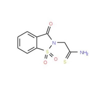2-(1,1-dioxido-3-oxo-1,2-benzisothiazol-2(3H)-yl)ethanethioamide - chemical structure image