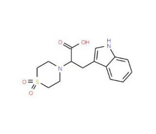 2-(1,1-Dioxo-1lambda~6~,4-thiazinan-4-yl)-3-(1H-indol-3-yl)propanoic acid - chemical structure image