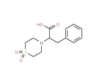 2-(1,1-Dioxo-1lambda~6~,4-thiazinan-4-yl)-3-phenylpropanoic acid (CAS 100610-68-2) - chemical structure image