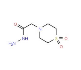 2-(1,1-Dioxo-1lambda~6~,4-thiazinan-4-yl)-acetohydrazide (CAS 39093-81-7) - chemical structure image