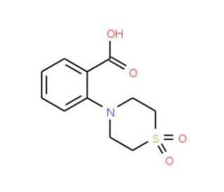 2-(1,1-Dioxo-1lambda~6~,4-thiazinan-4-yl)-benzenecarboxylic acid - chemical structure image