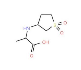2-(1,1-Dioxo-tetrahydro-1lambda*6*-thiophen-3-yl-amino)-propionic acid (CAS 247109-40-6) - chemical structure image