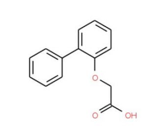 2-([1,1&prime;-Biphenyl]-2-yloxy)acetic acid (CAS 5348-75-4) - chemical structure image