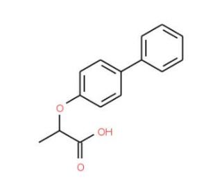 2-(1,1&prime;-biphenyl-4-yloxy)propanoic acid (CAS 5555-13-5) - chemical structure image